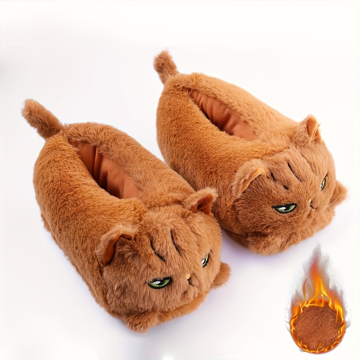 Women's Soft Plush Cartoon Cat Home Slippers Non-Slip Cushioned Cozy