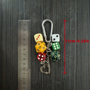 Set of 6 Polyhedral Resin Dice Keychains for Bags and Keys Role-Playing Gift