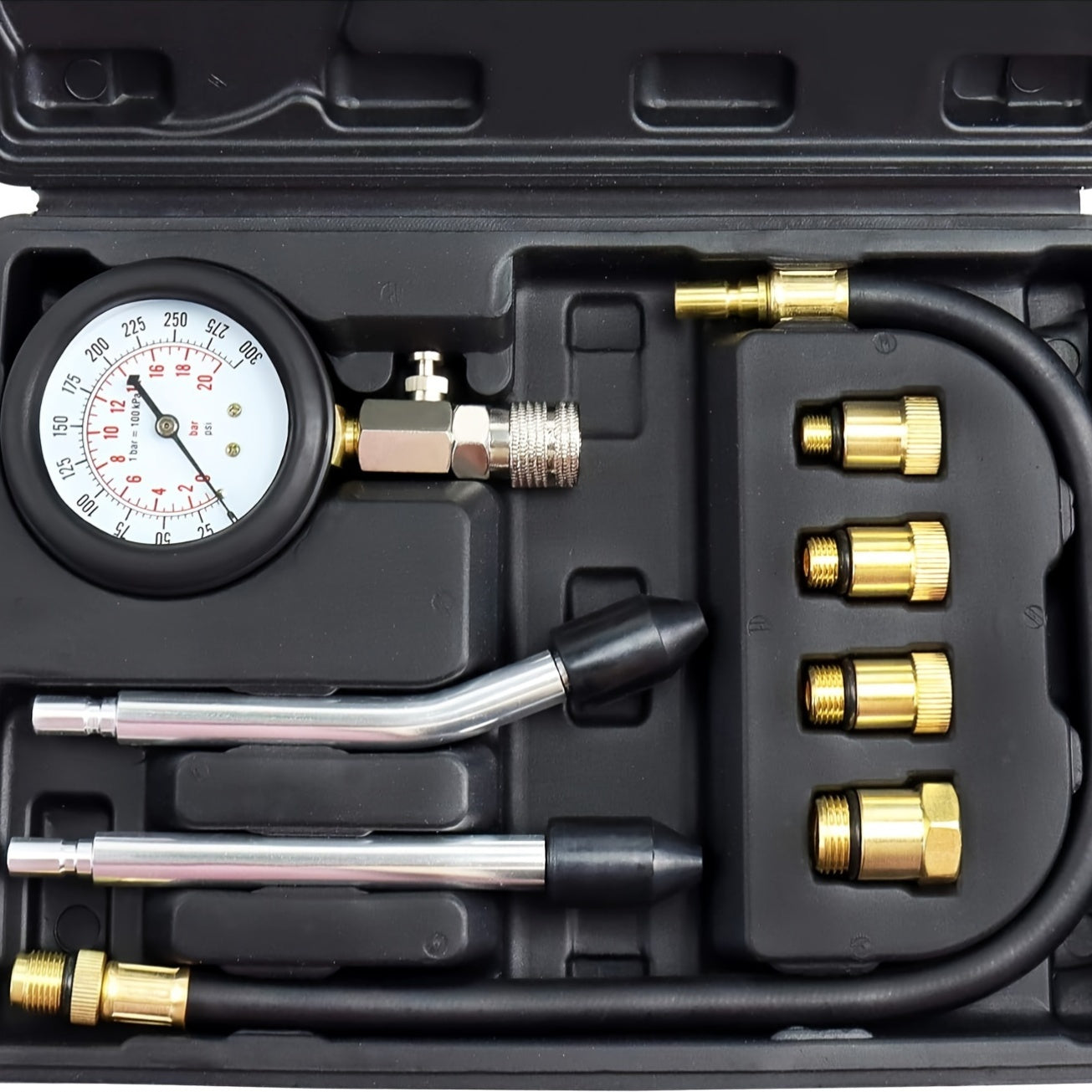 8-Donali dvijok siqishni tekshirish to'plami, benzin va gaz dvigatellari uchun bosim o'lchagich