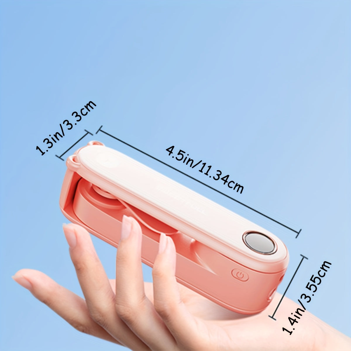 Mini Handheld USB Rechargeable Fan with LED Display and Flashlight, Portable Foldable Personal Fan