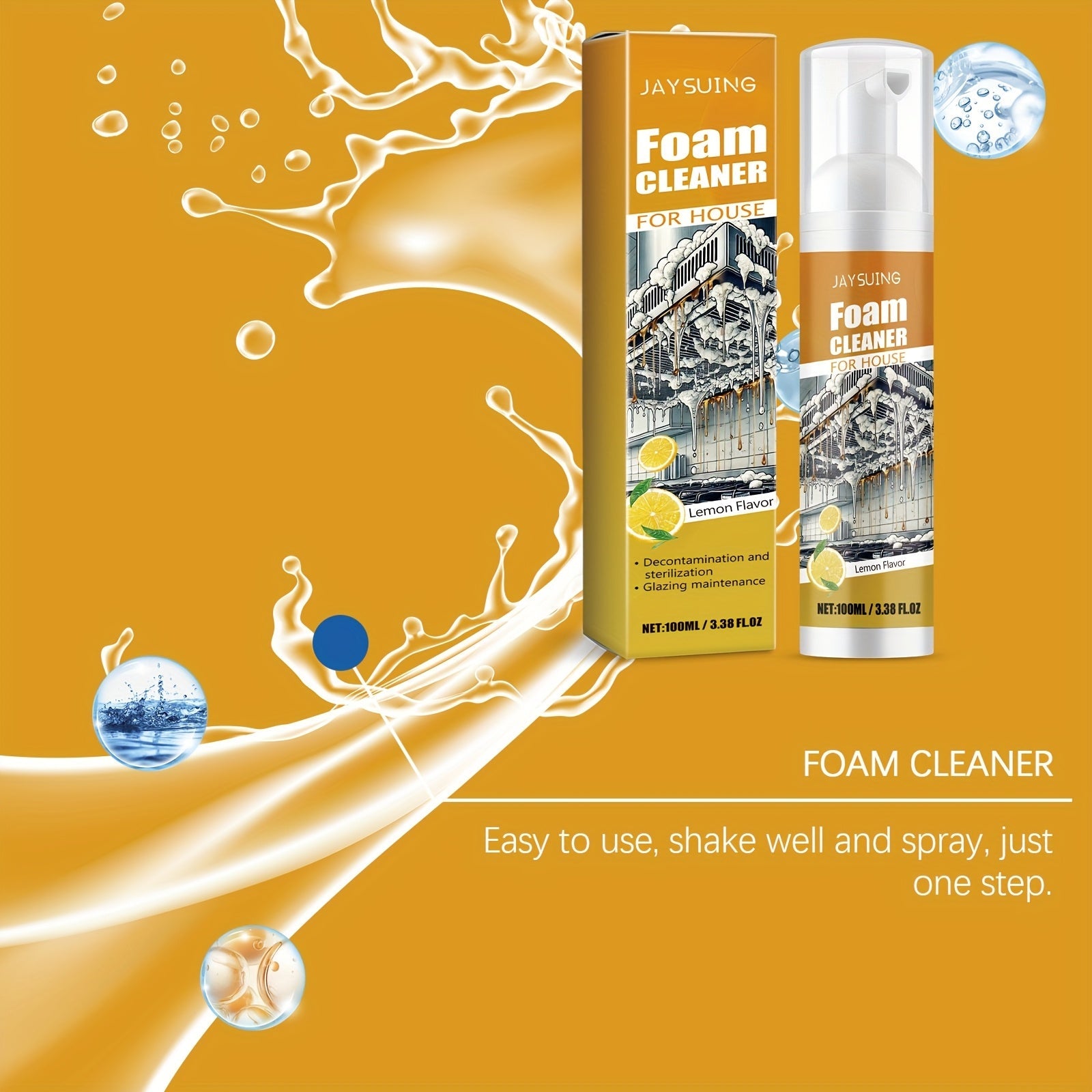 Kuchukcha, hammom va mebel uchun ko‘p maqsadli ko‘pik tozalovchi, xavfsiz, qoldiqsiz