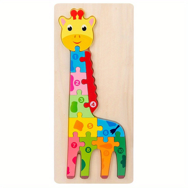 Wooden 3D Puzzles Educational Building Blocks for Toddlers Ages 1-3 Boys Girls