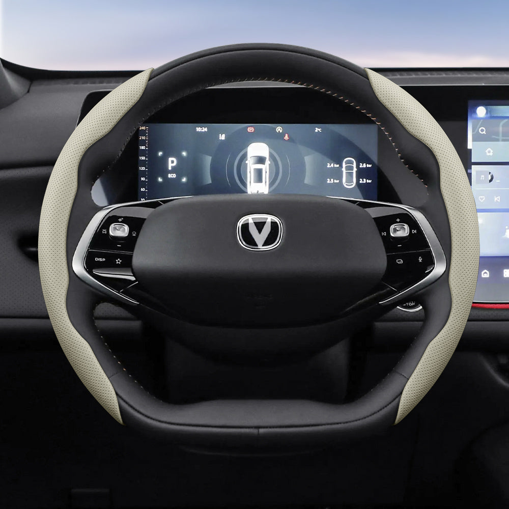 Universal Breathable Faux Leather Steering Wheel Cover Non-Slip Durable For All Seasons