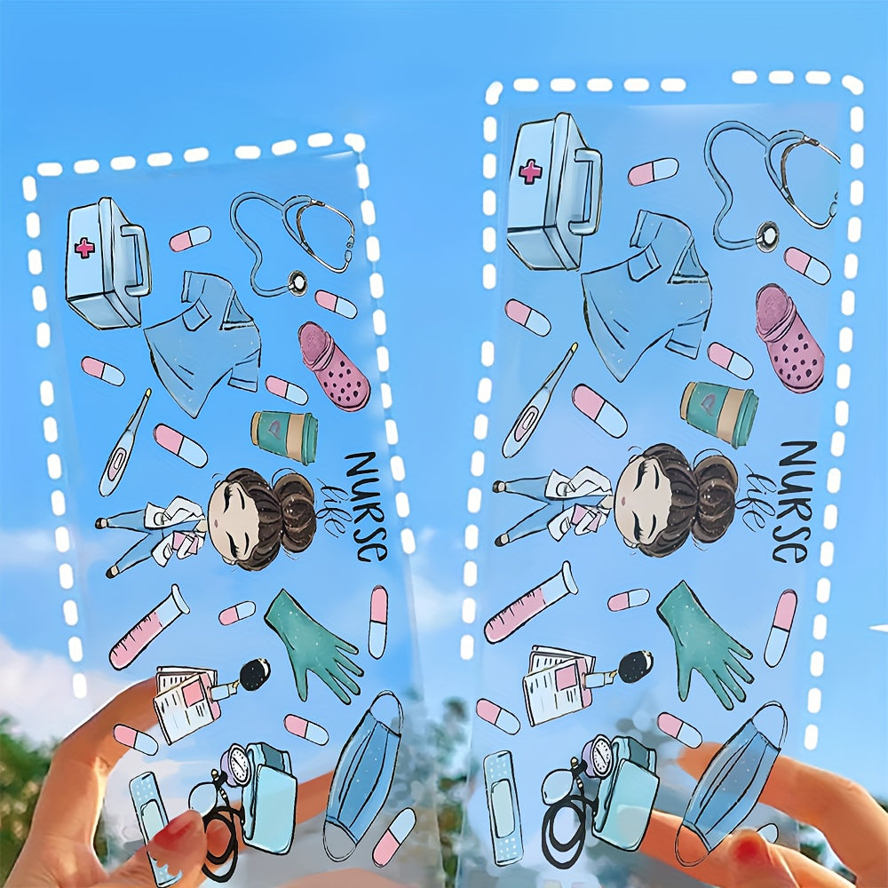 1 Medsestra Hayoti UV DTF Transfer Stikeri Stakanlarni Bezaklash Uchun