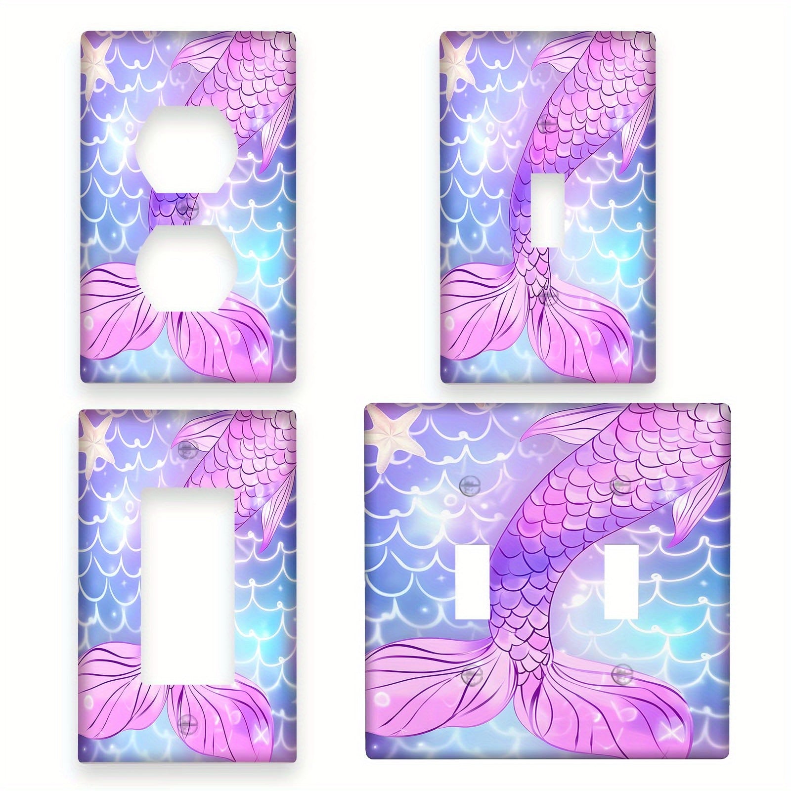 Mermaid-Inspired Wall Plate Cover for Home and Office Easy to Install in Bedrooms Kitchens Bathrooms