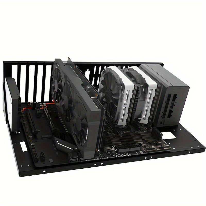 Black Alloy Steel Test Bench Case for MicroATX and ITX Motherboards