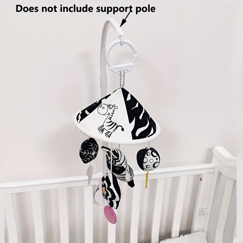 Baby Sensory Toy Hanging Wind Chime with Black and White Umbrella Stroller Charm