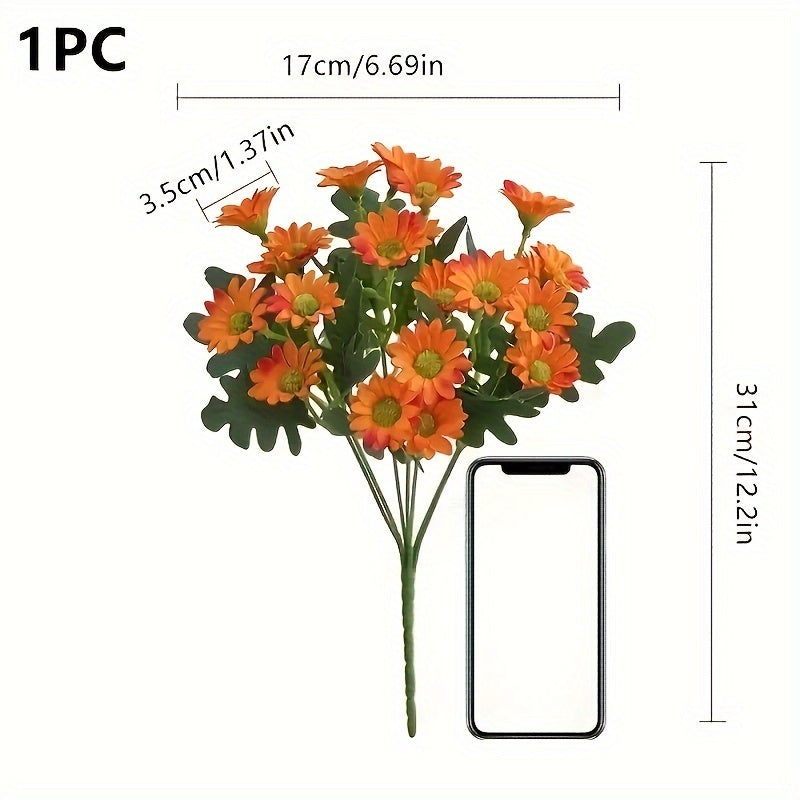 Juego de 21 margaritas de plástico resistentes a los rayos UV para decoración de jardín exterior