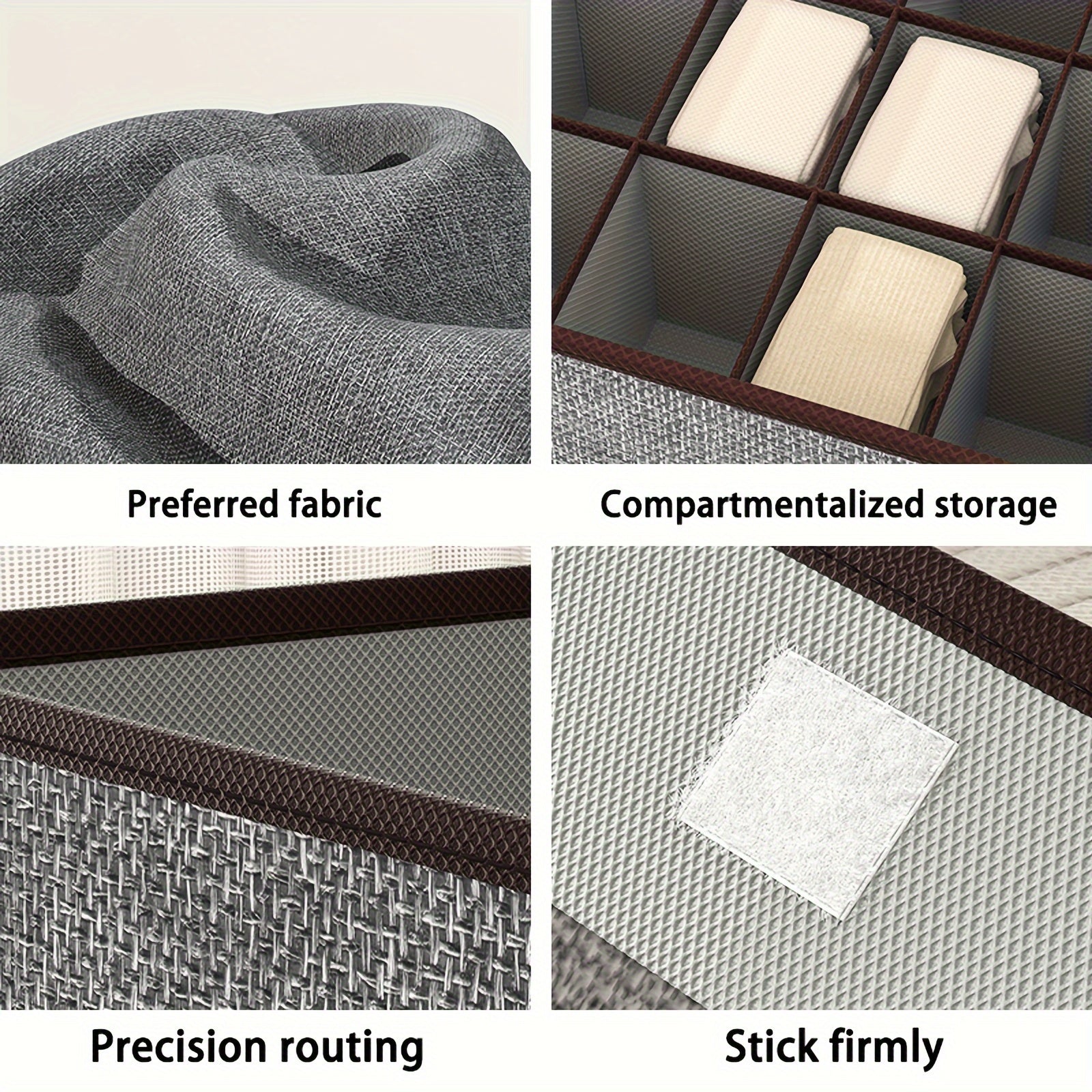 Коробка для хранения белья, складная, органайзер для одежды, бежевый, светло-серый