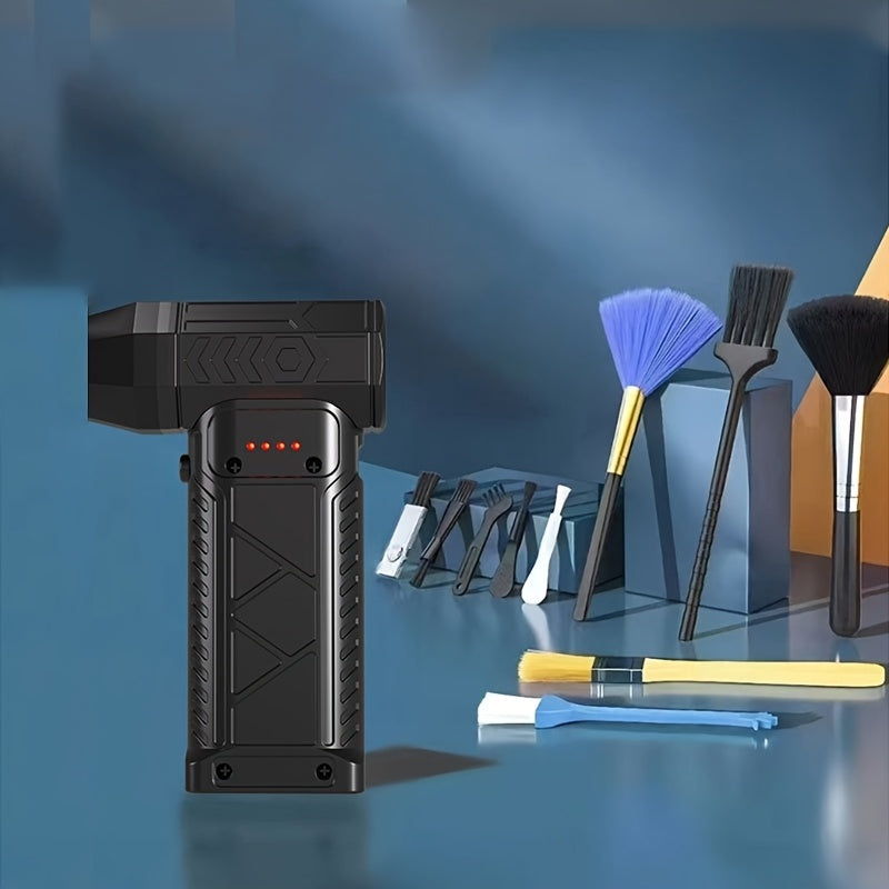 Portable Dual-Function Fan with 150,000 RPM for Outdoor Tasks USB Rechargeable