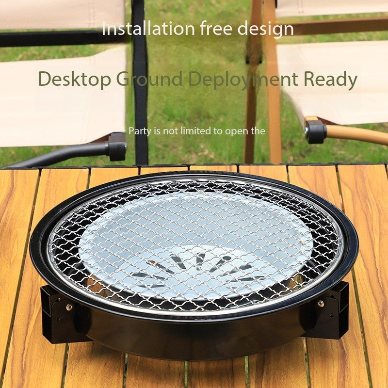 Portable Outdoor BBQ Grill Set for Camping Charcoal and Tea Grills