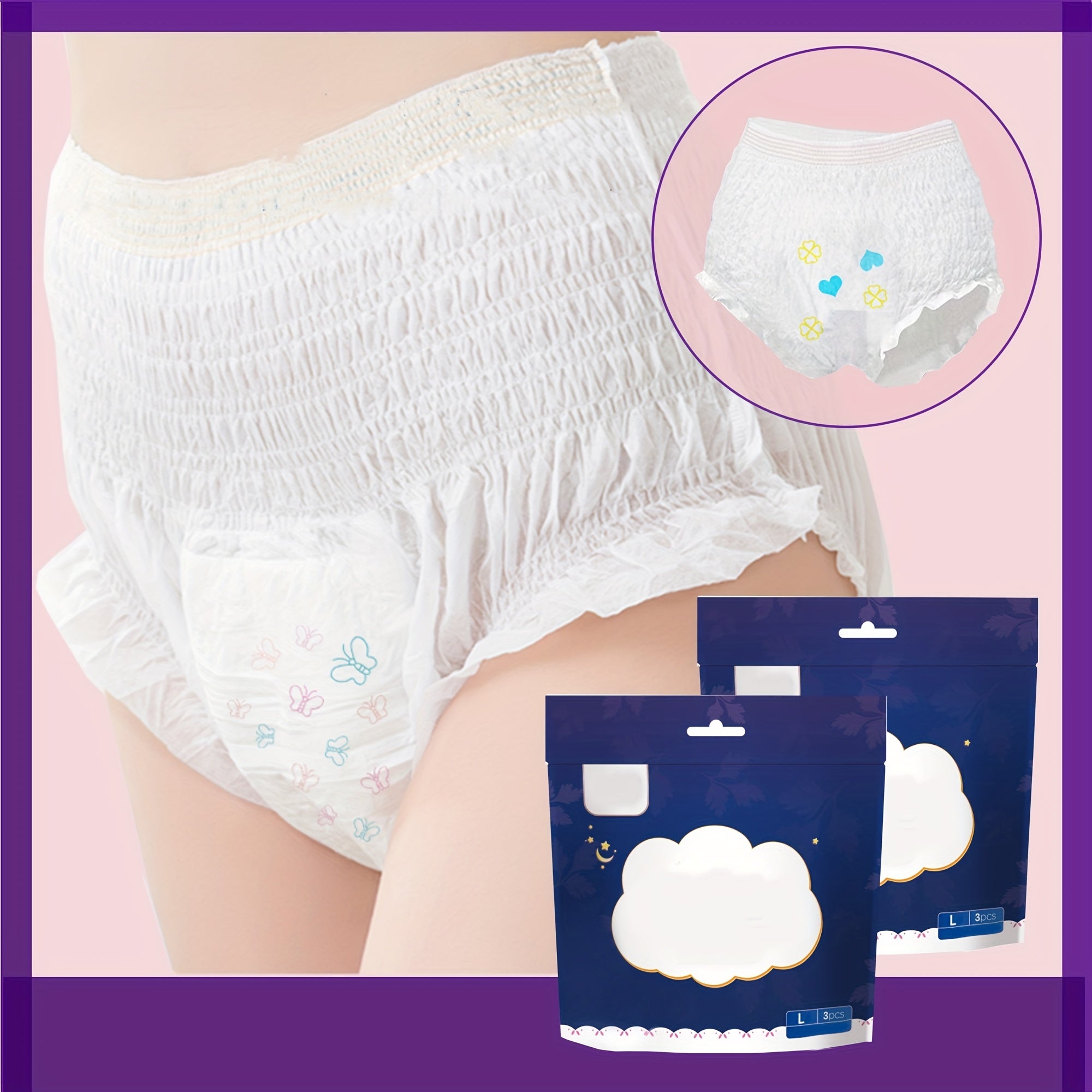 Adult Disposable Sanitary Pants Soft Breathable Leakproof Postpartum Menstrual