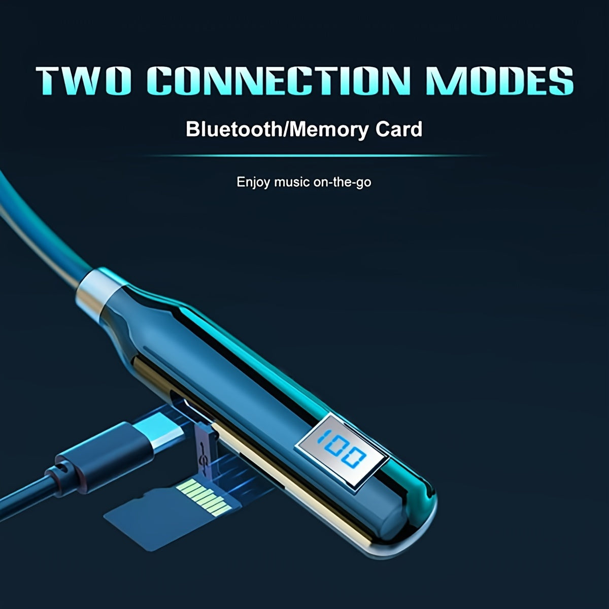 Wireless Neckband Earbuds with Microphone 120H Playback HiFi Stereo Sweatproof for Gym Running