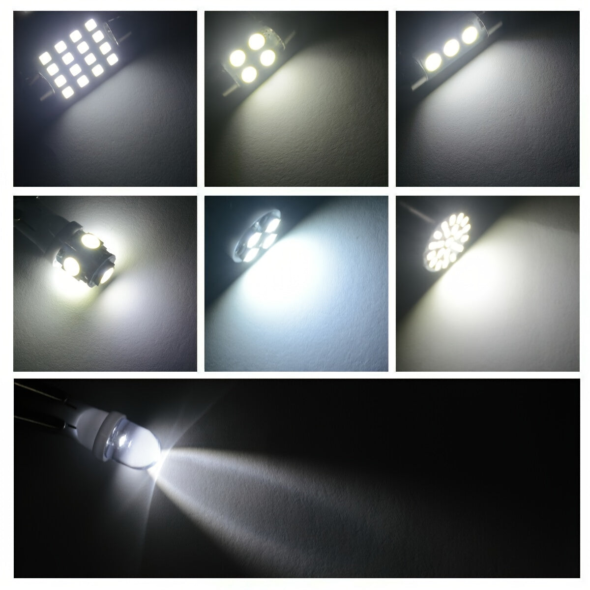 42 dona avtomobil ichki LED chiroq to'plami, oq, 12V, energiya tejovchi, oson o'rnatish