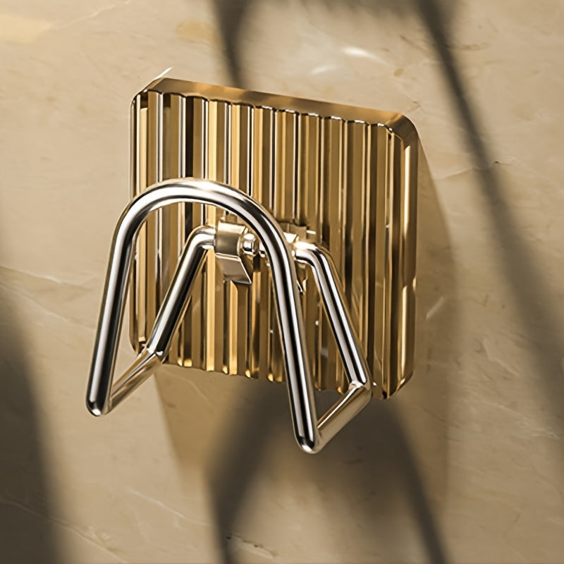 Wall-Mounted Acrylic Stainless Steel Kitchen Sponge Holder with Towel Rack