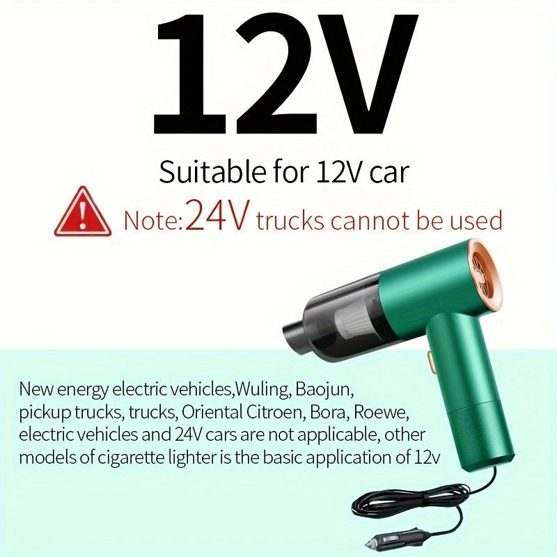 Aspiradora de coche 3 en 1 con función de soplado, 12V, succión potente