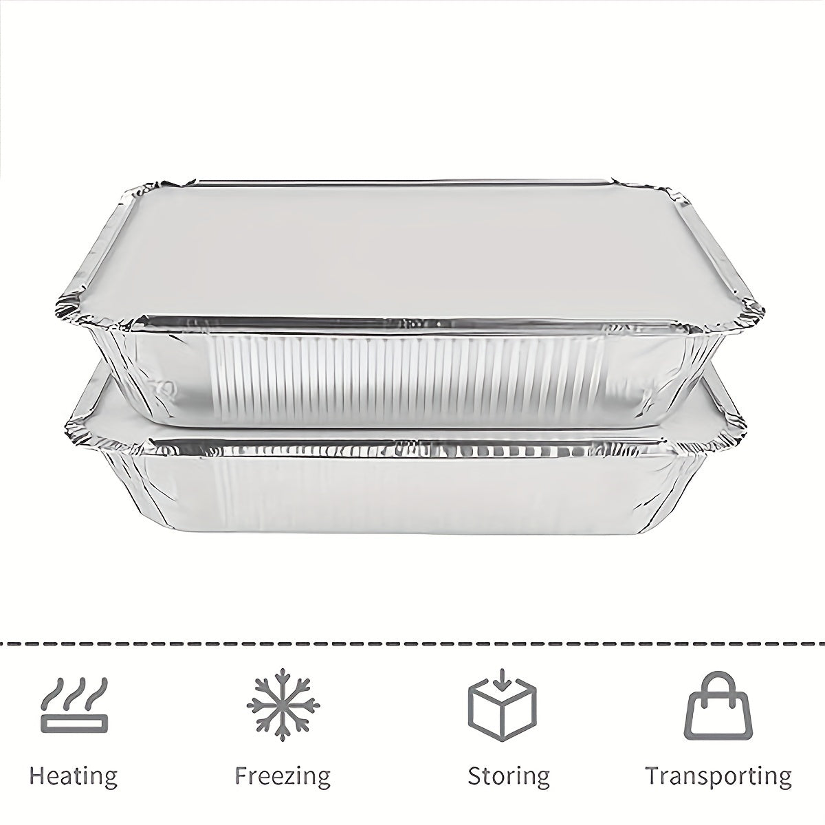 Set of 20 Aluminum Pans with Lids and Cardboard Covers for Baking and Storage