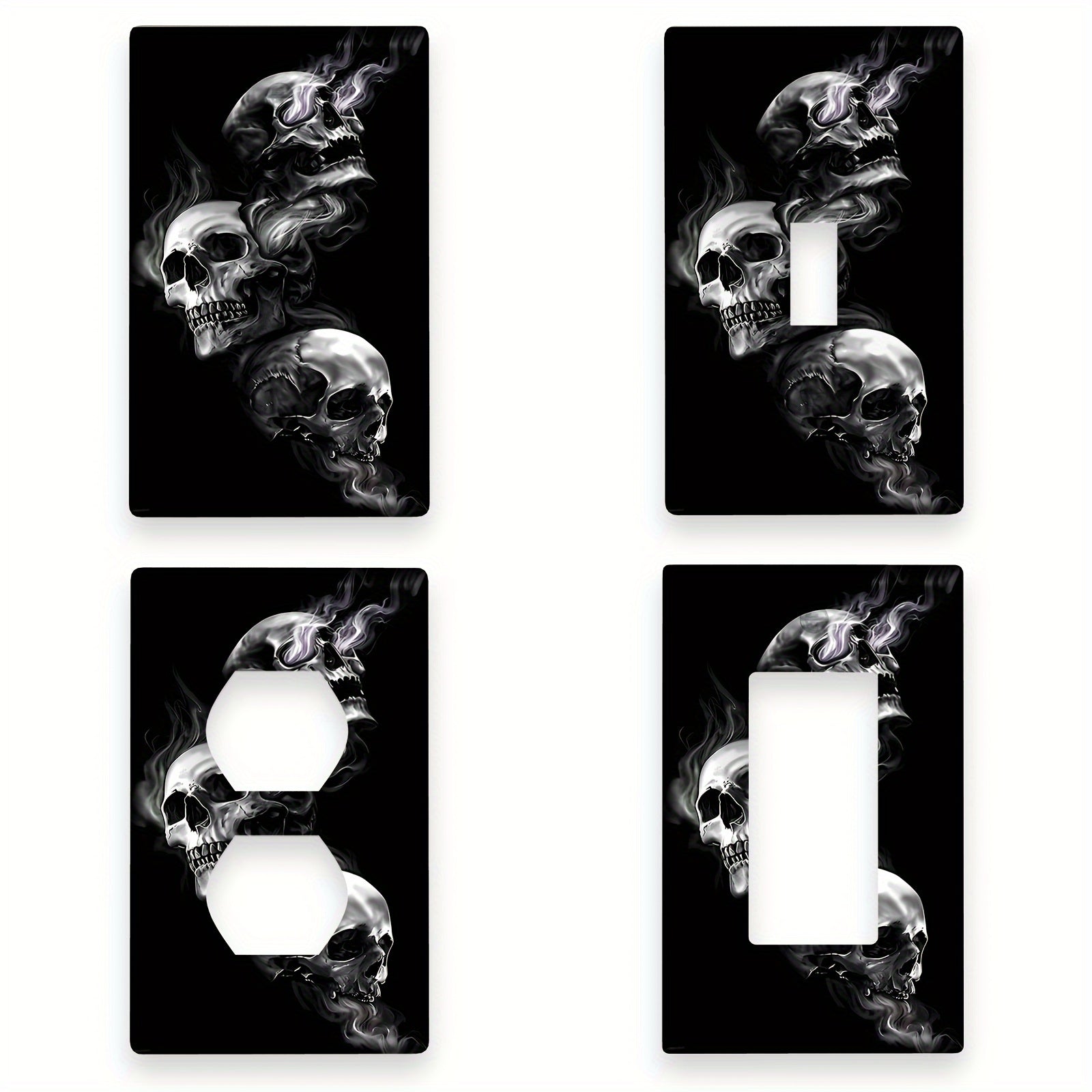 Decoración de pared con calavera negra para cocina, baño, sala de estar, arte de pared decorativo, instalación fácil