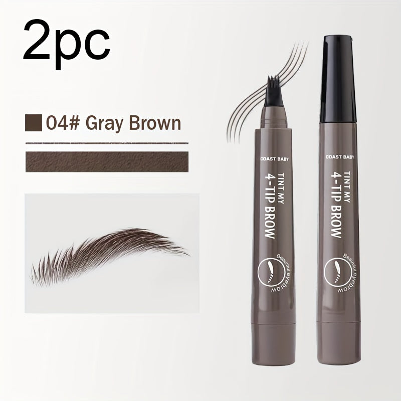 Kids Tint My 4-Tip Brow Pens Set Dual Shades Waterproof Sweat-Resistant
