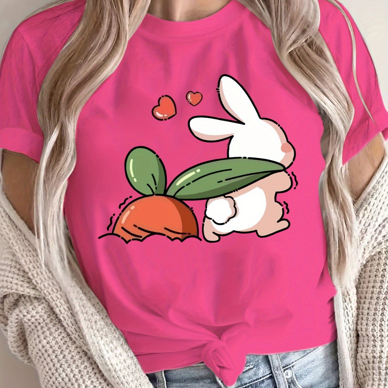 Women's Loose Large Size T-Shirt, Breathable Cotton, Short Sleeve, Casual Spring Summer