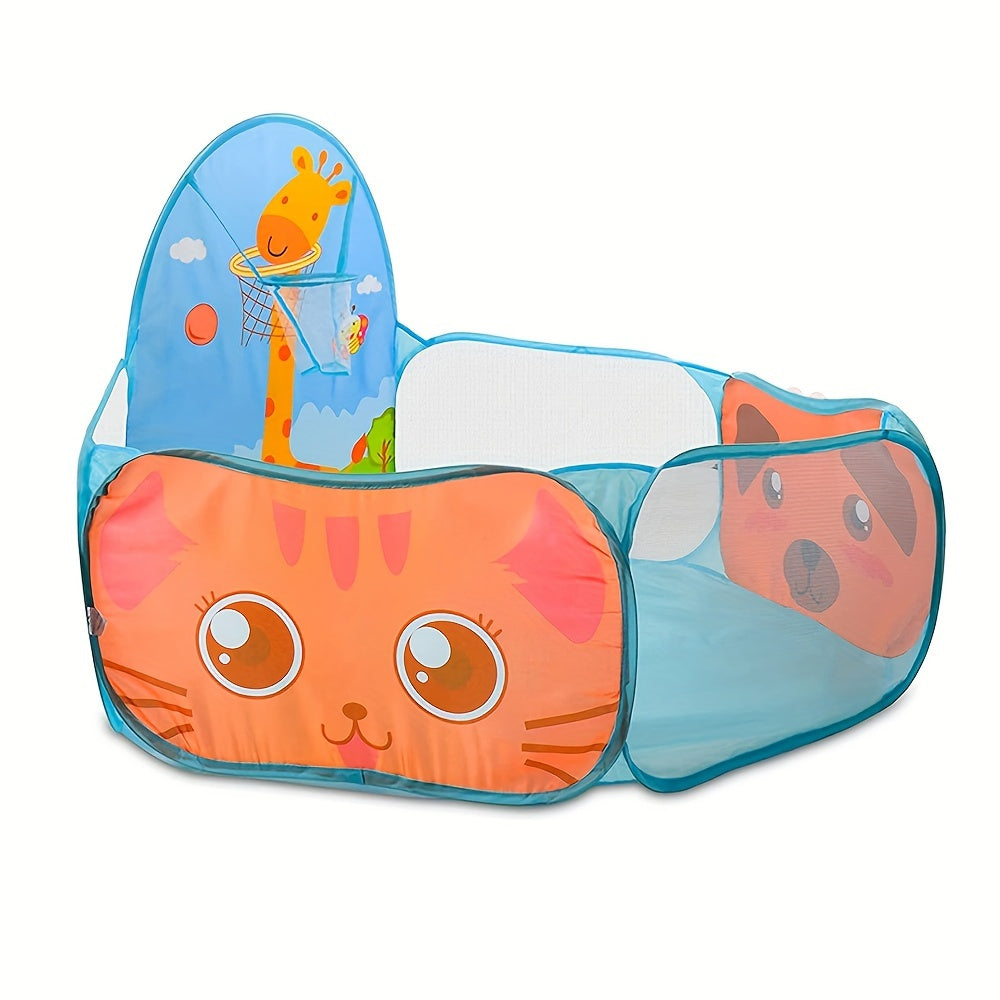 Ichki/tashqi ko'ngilocharlik uchun mo'ljallangan, mustahkam, oson tozalanadigan poliester to'p hovuzi, ko'k rangda.