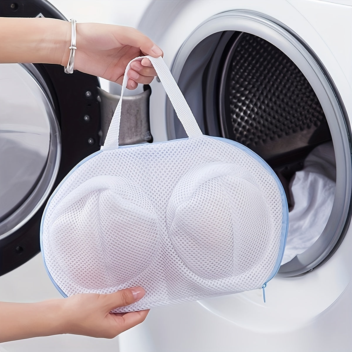 Mesh Laundry Bag for Delicates Bra Storage Zippered Round Design