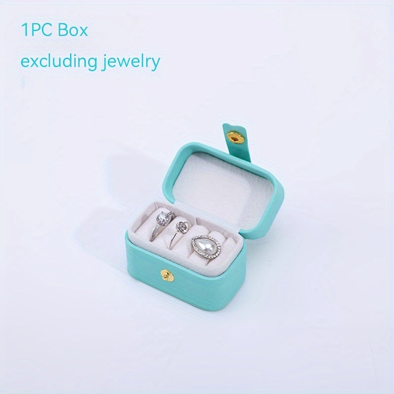 Мини-органайзер для путешествий из искусственной кожи для украшений с кейсом для колец, серег и гвоздиков