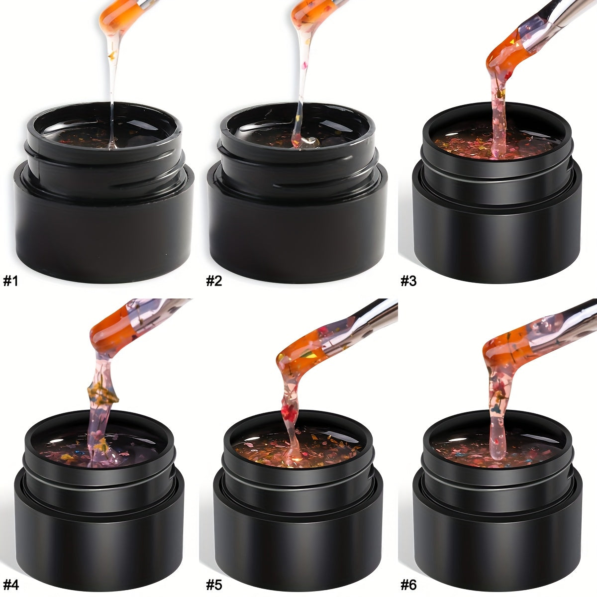 Unscented Metal Compatible Gel Nail Polish with Dried Flower Design for DIY Manicures