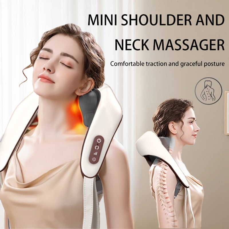 Yuqori sifatli litiy batareyasi bilan elektr bo'yin massajchisi, uzoq batareya umriga ega, yelka va bo'yin uchun bir vaqtning o'zida tugma bosish, haqiqiy so'rish.