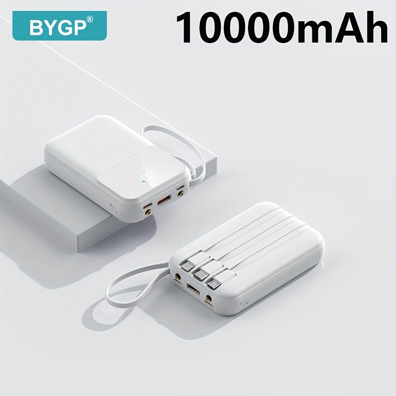 10000mAh Portable Power Bank with PD20W Fast Charging Built-in Cable LED Display for iPhone Android Outdoor Use