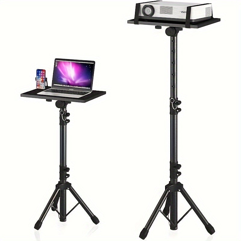 Soporte ajustable para proyector y portátil en acero inoxidable, altura de 30cm a 66cm