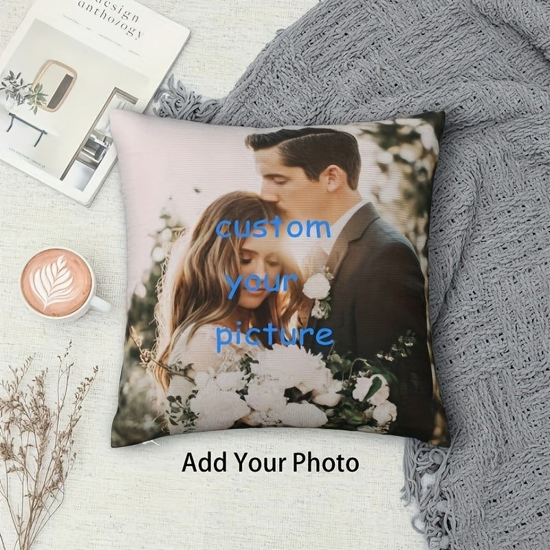 Personalized 18x18 Inch White Polyester Pillowcase for Wedding and Pet Memories