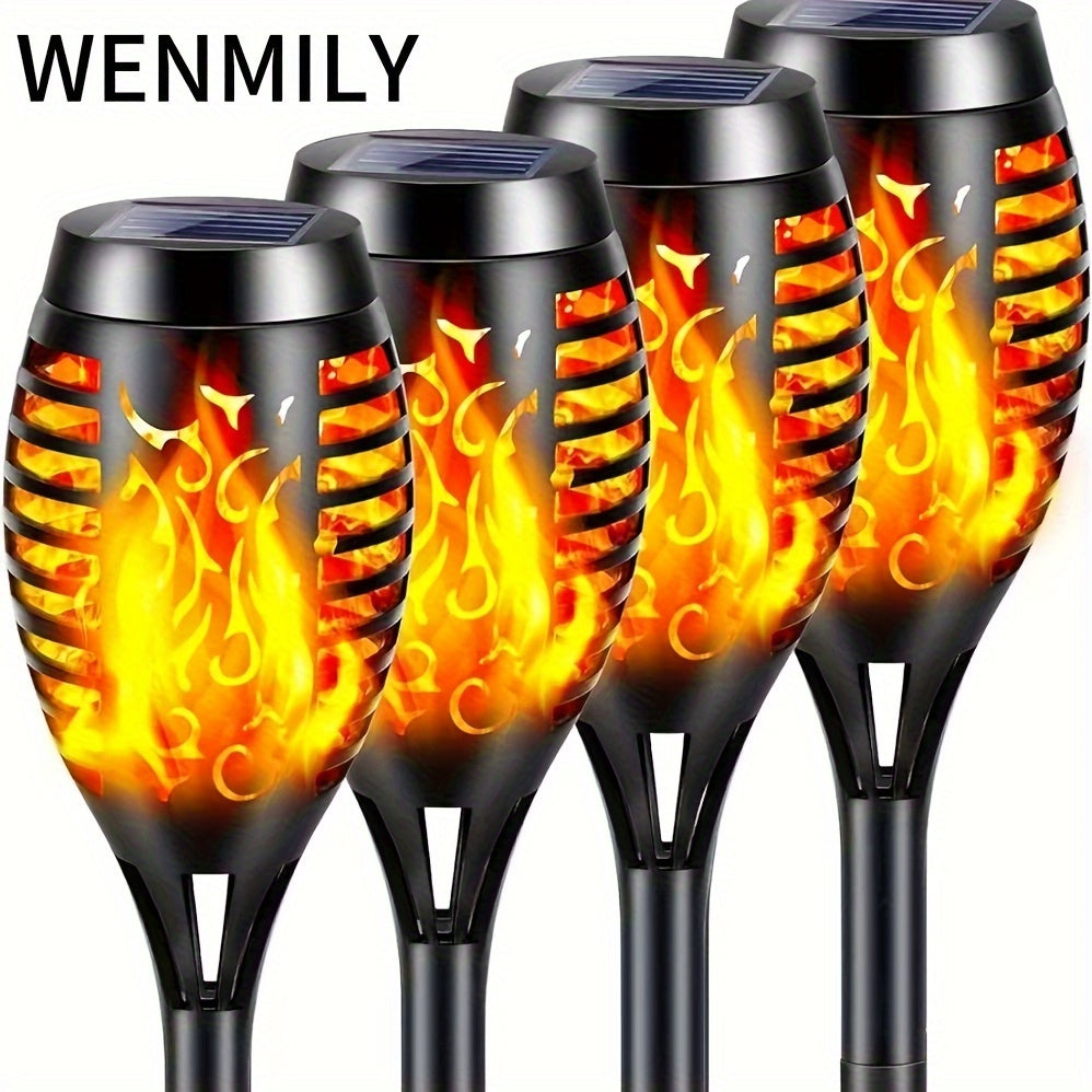Outdoor Solar Flame Torch Lights 8-Pack Flickering Garden Pathway Lawn Decor