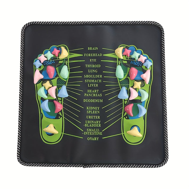 Plastic Acupressure Foot Massager Mat with Colorful Stickers for Wellness