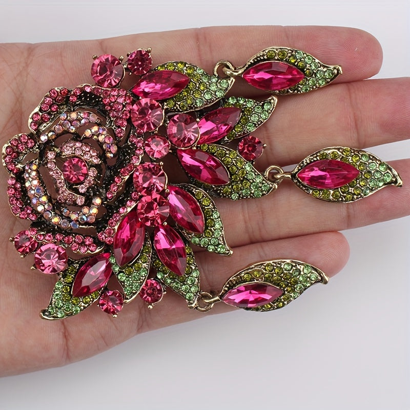 Изысканные цветочные броши, стильные броши с камнями, модные аксессуары для женщин