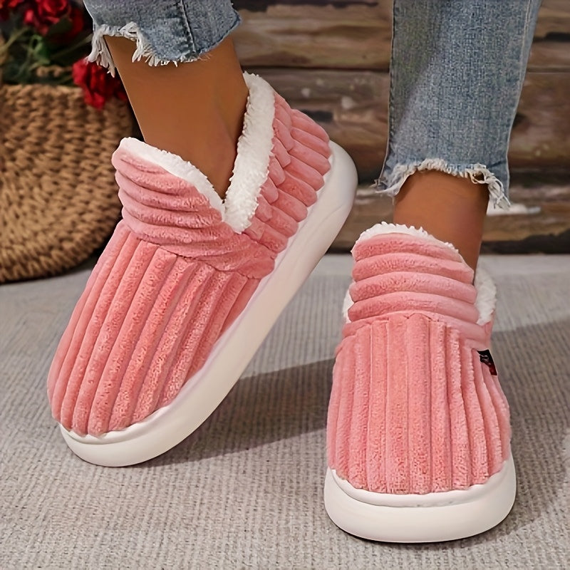Women's Plush-Lined Winter Slippers Soft Warm Breathable Non-Slip Indoor Comfort