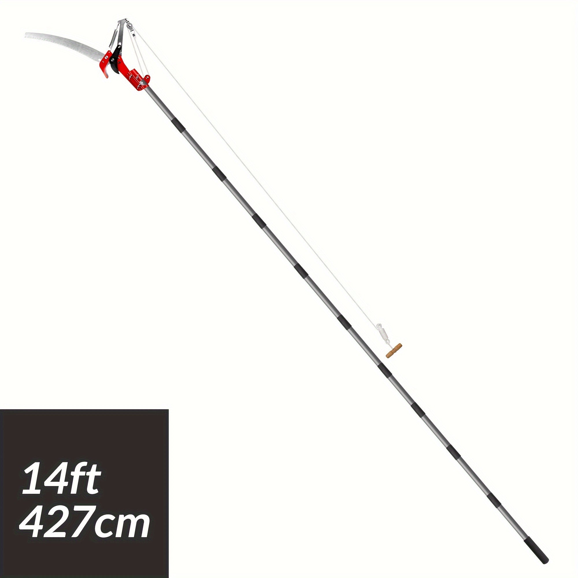 Extendable Tree Pruner with Saw and Shears Alloy Steel Pole for High Branch Trimming