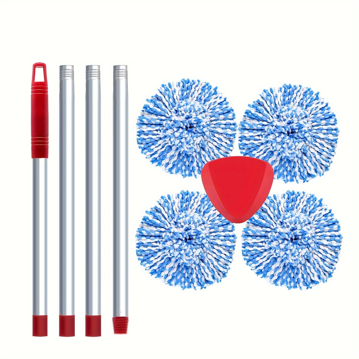 Microfiber Spin Mop Replacement Heads and Handle Set for 2 Tank System