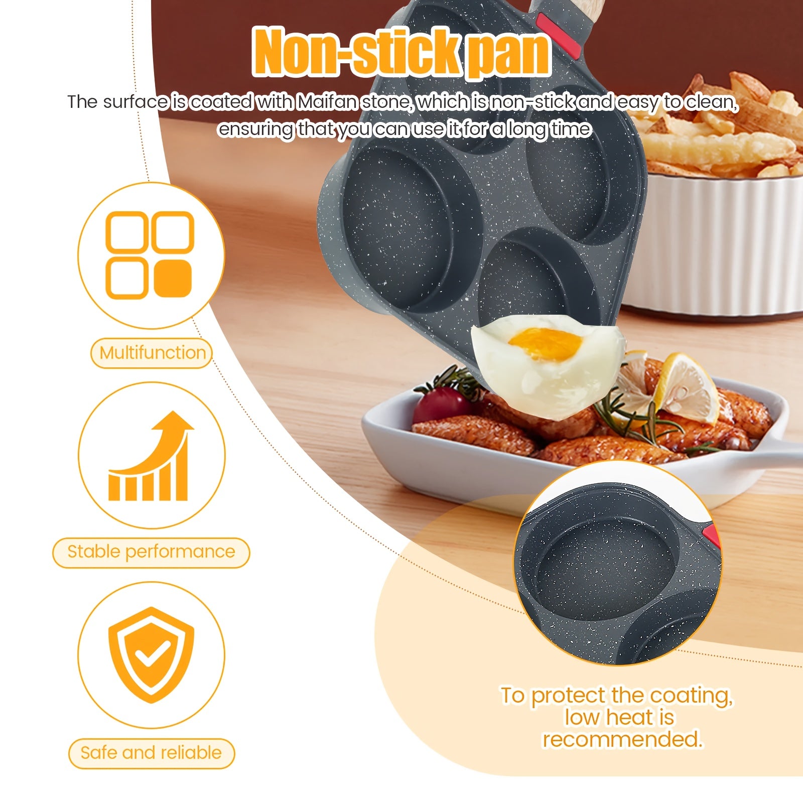 Антипригарная сковорода для блинов из алюминия, соединение на заклепках, безопасная, прочная, для газовых и электрических плит