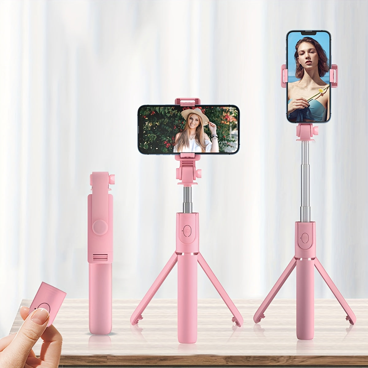 Selfie Stick Tripod with Wireless Remote and 360-Degree Rotation for Smartphones