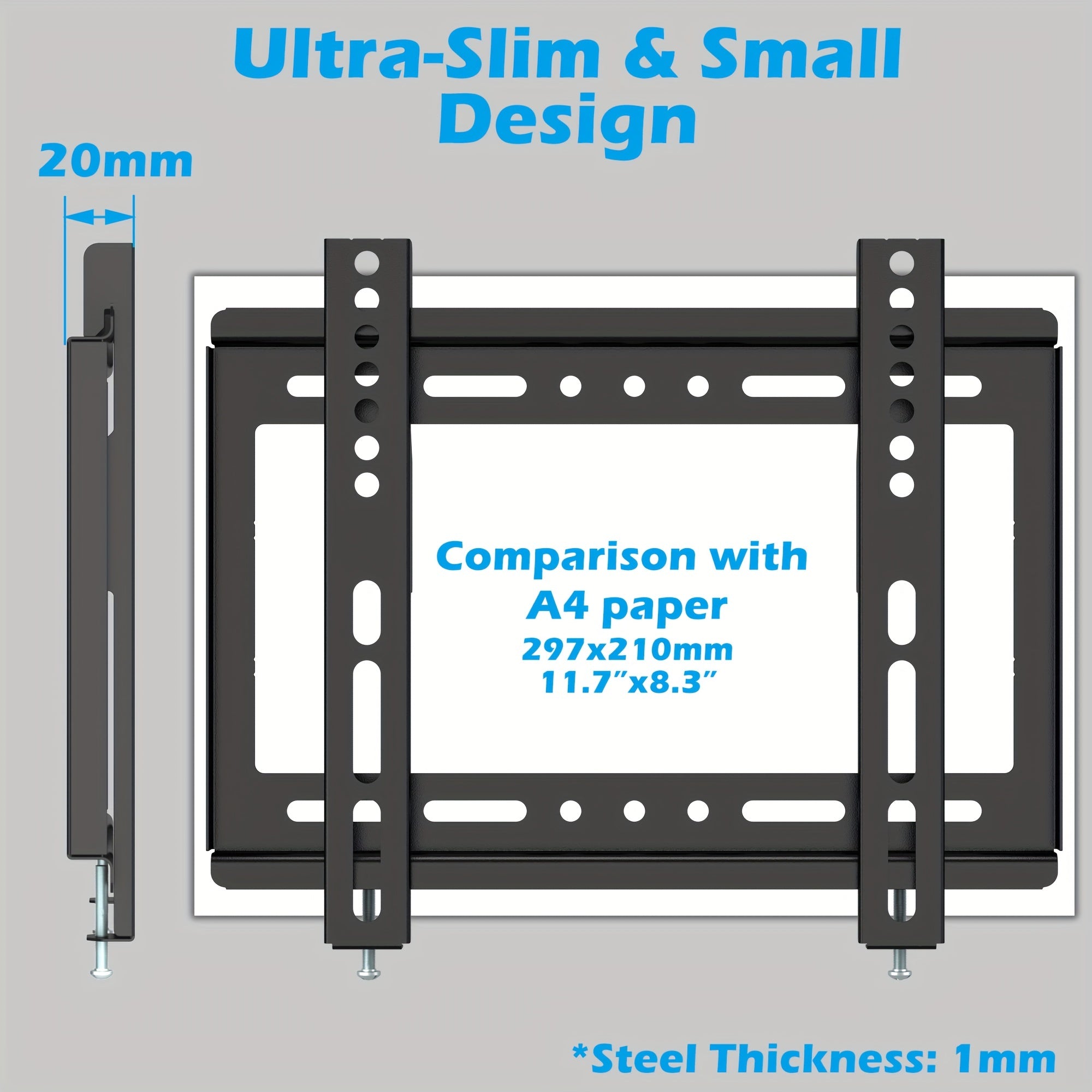 Universal TV Wall Mount for 66-109cm Flat Screen Monitors Black