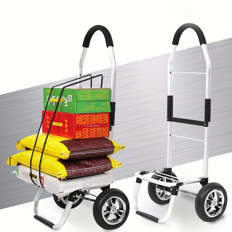 Qayriladigan xarid savati, ajratiladigan sumka va saqlash qutisi bilan - oziq-ovqat, lagerda va ko'chirish uchun portativ alyuminiy trolley - mustahkam kauchuk g'ildiraklar, qora.