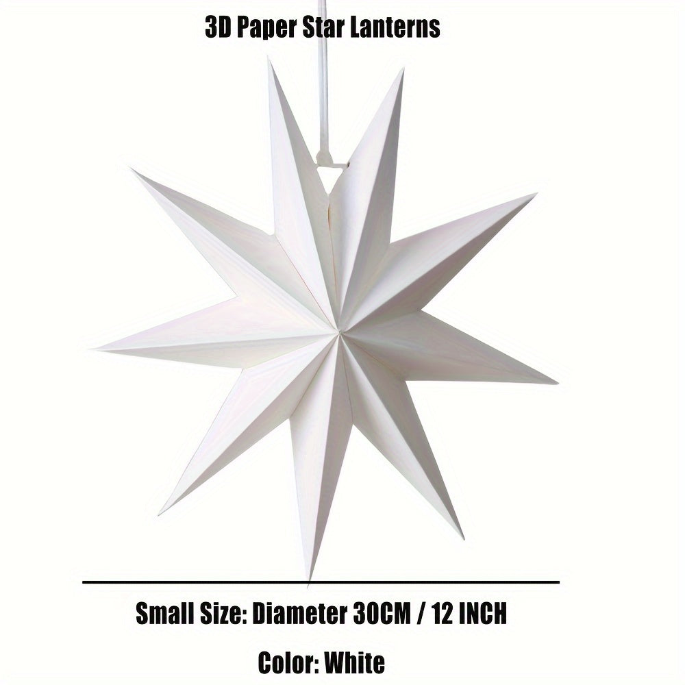 White 9-Pointed Star Paper Lantern 12 Inch for Weddings Parties and Decor