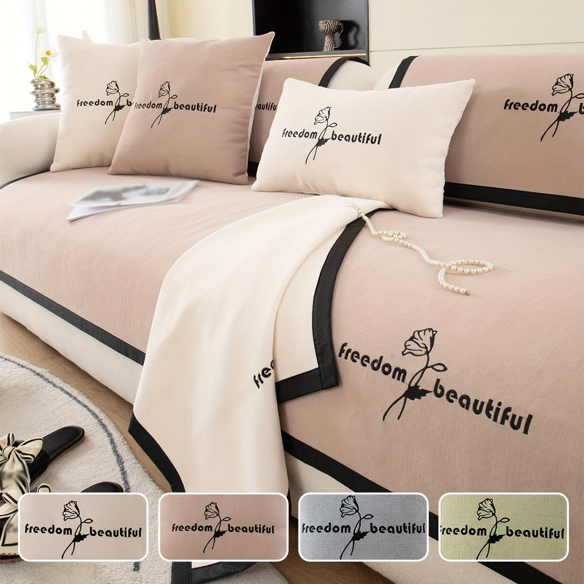 Zamonaviy polyesterli divan qopqog'i himoyachisi, kreslo, loveseat, 3-4 kishilik bo'lakli bo'lak