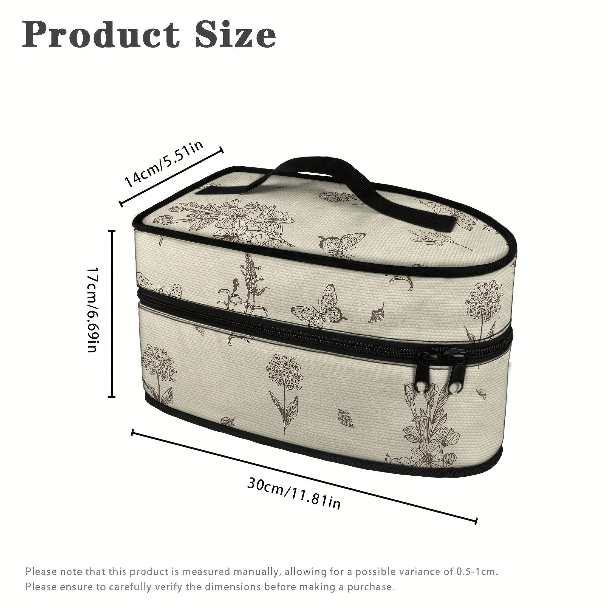 Bolsa de planchado portátil con diseño floral vintage, asa superior, almacenamiento a prueba de polvo