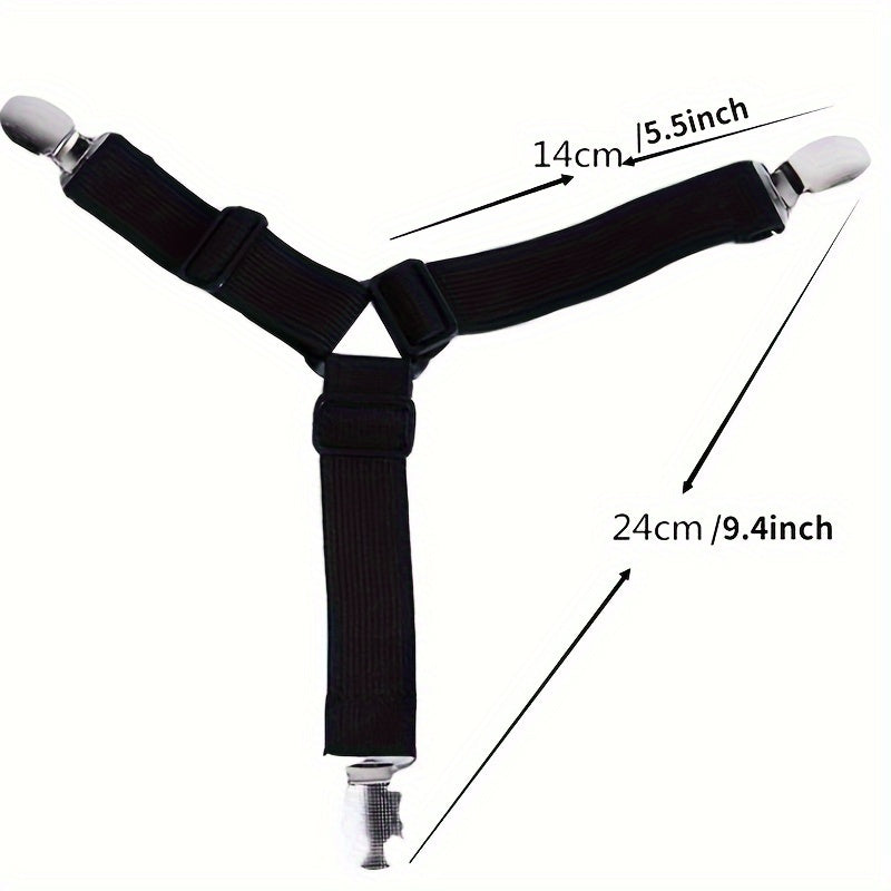 Elastic Adjustable Sheet Holder with Fastener for Wrinkle-Resistant Sheets