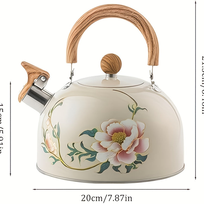 Stainless Steel Chinese-Style 3L Whistling Tea Kettle for Stove Top Use