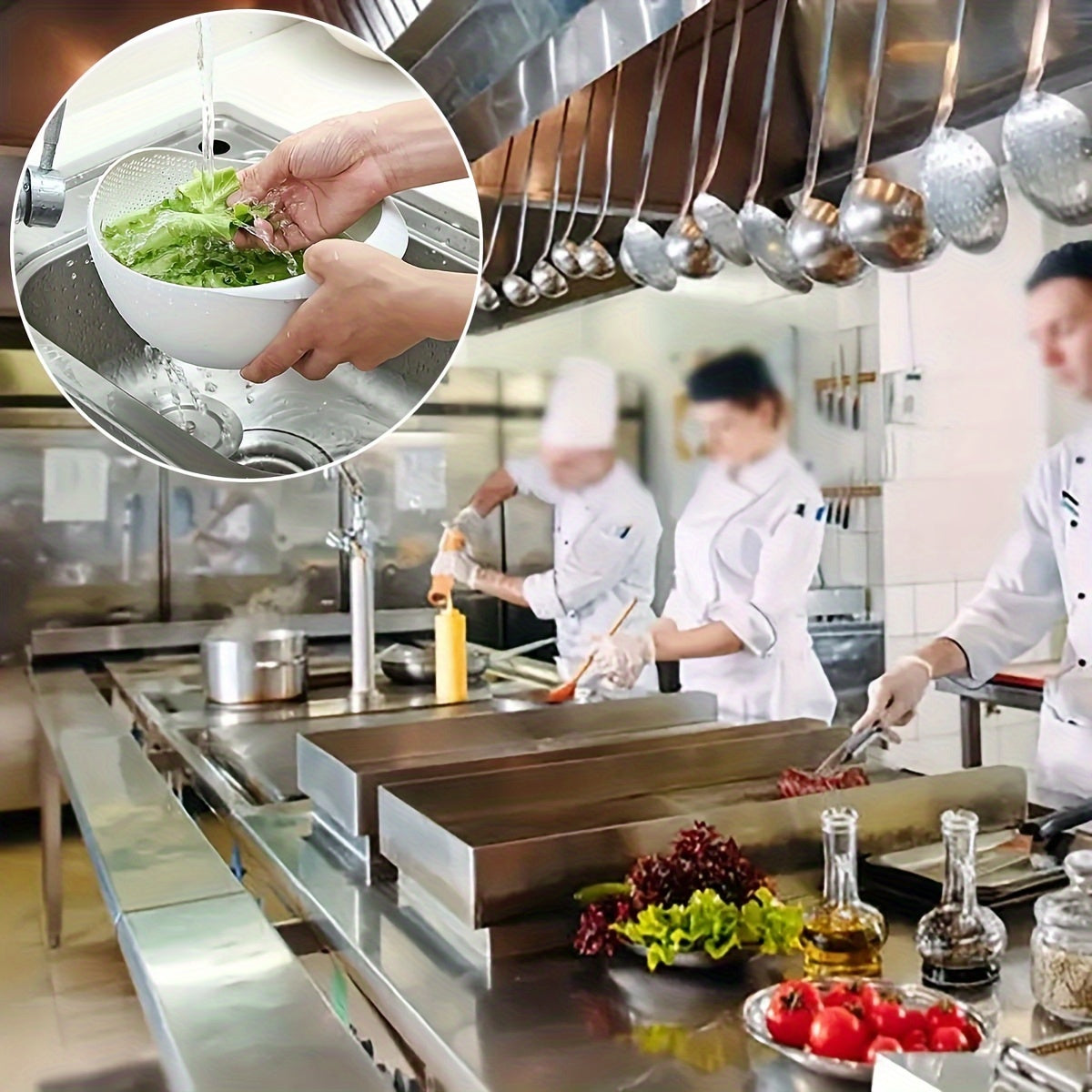 Овальный многоярусный кухонный сито для риса, корзина для мытья и слива для ресторанов