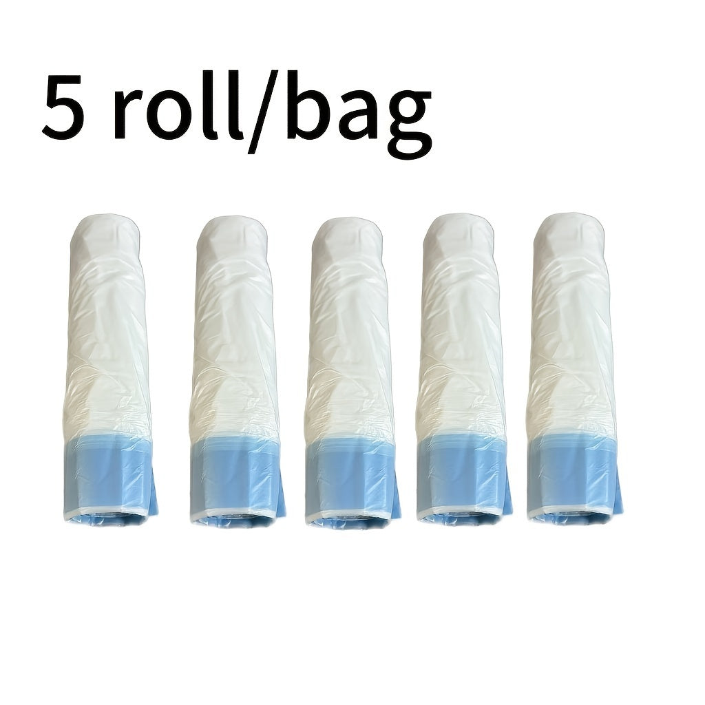 5 Rolls of 75 Count Drawstring Trash Bags for Household Office School Odor Sealing Polyethylene