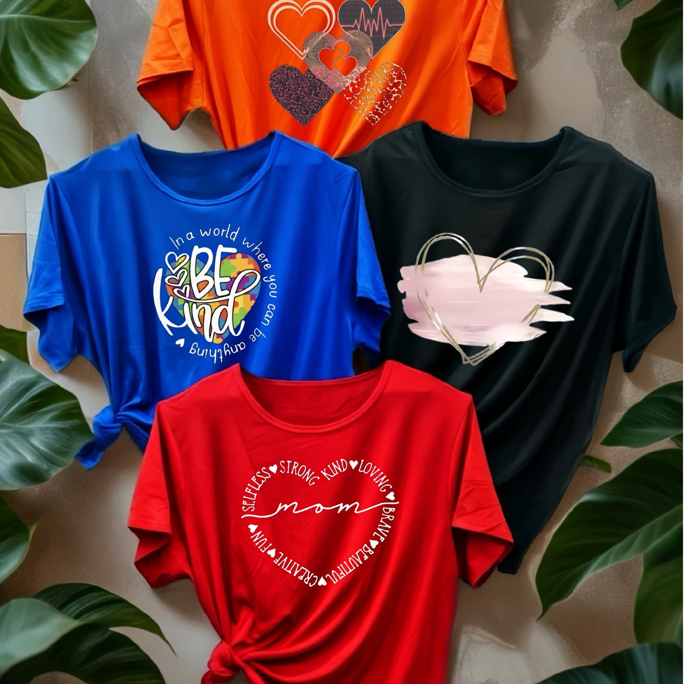 Women's Casual Crew Neck T-Shirts 4 Pack Short Sleeve Summer Spring Colors